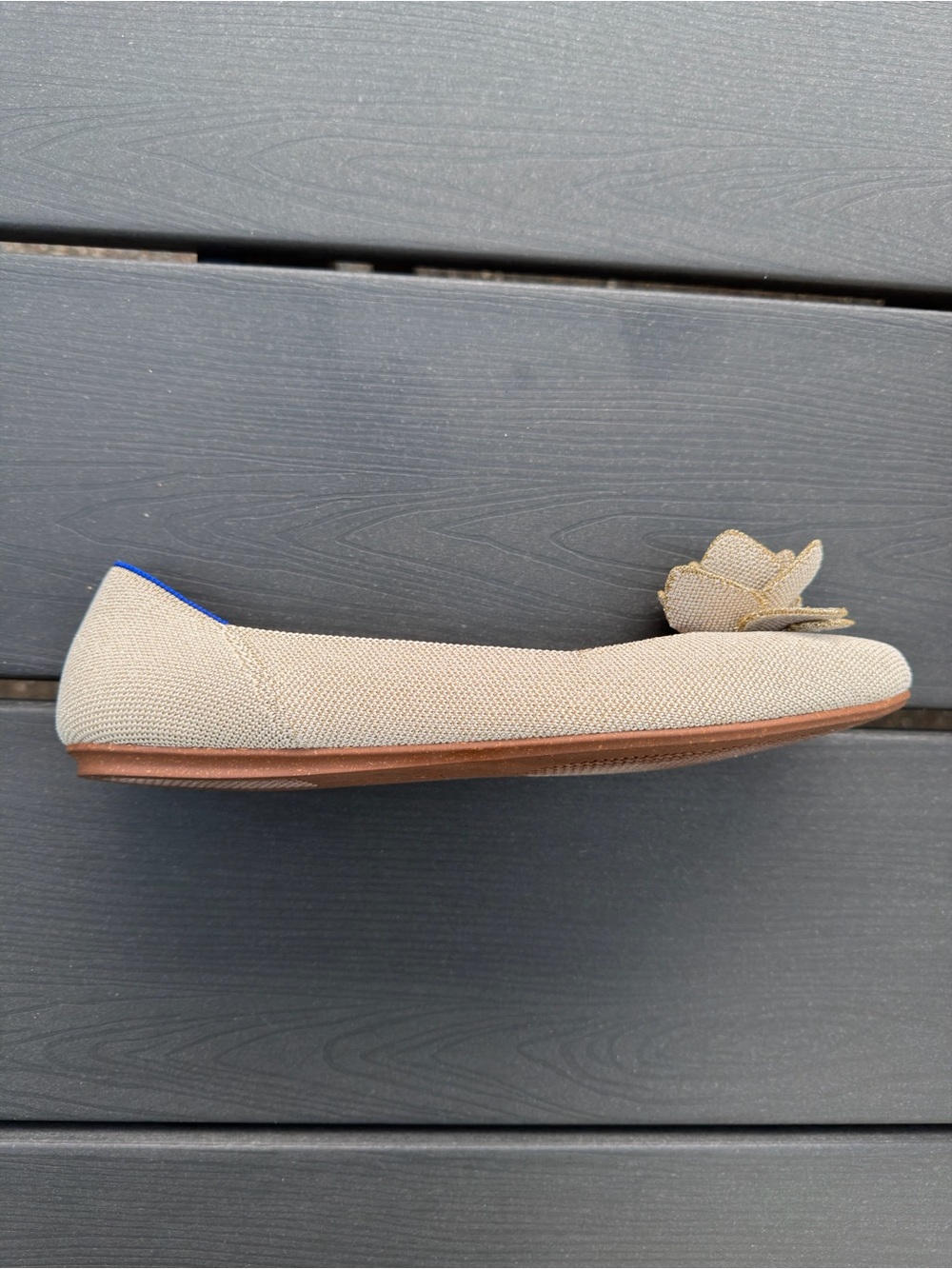 Rothy's The Petal Square Love Bird Womens Size 10.5 Beige Slip On Ballet Flats - Picture 5 of 11